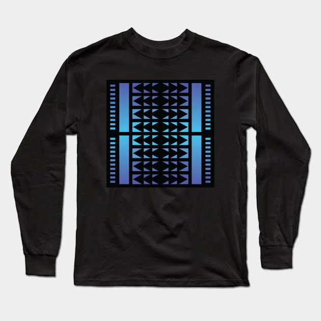 “Dimensional Split” - V.2 Blue - (Geometric Art) (Dimensions) - Doc Labs Long Sleeve T-Shirt by Doc Labs